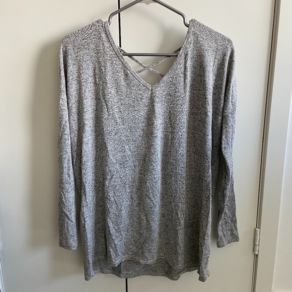 Garage Grey V Neck Top - Picture 1 of 2